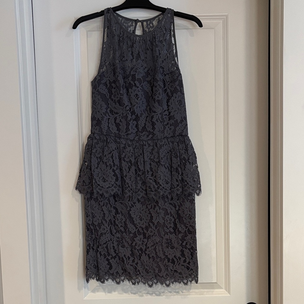 Milly Gray Lace Knee-Length Dress